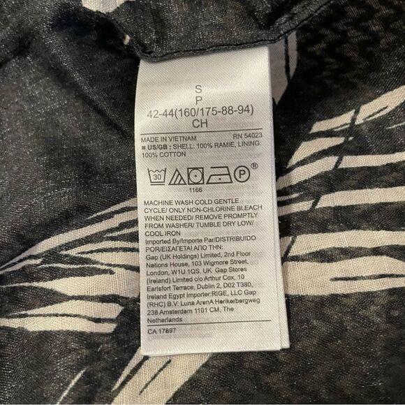 BANANA REPUBLIC FINO RAMIE BLK/WHT PRINT MAXI DRESS SZ-S - Picture 9 of 11